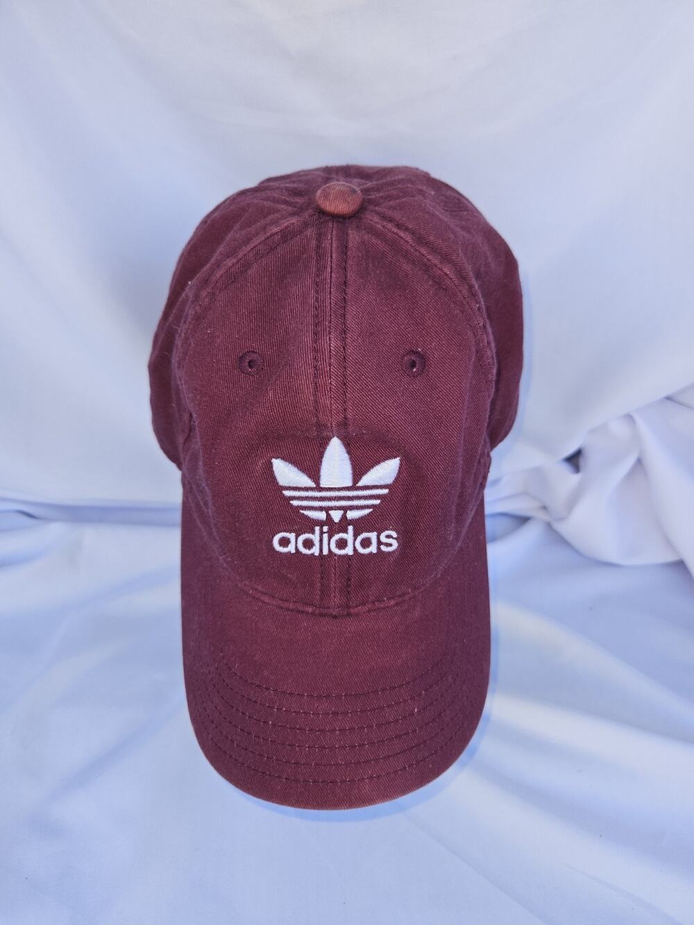 Adidas Originals Relaxed Trefoil Strapback Dad Hat - Maroon / Burgundy